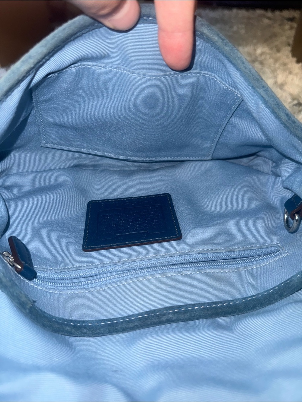 COACH RARE VINTAGE 2005 BLUE SUEDE SOHO DEMI FLAP - Picture 6 of 8
